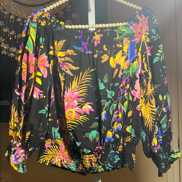 Rachel Roy Vibrant Floral Off-Shoulder Blouse - Picture 2 of 4